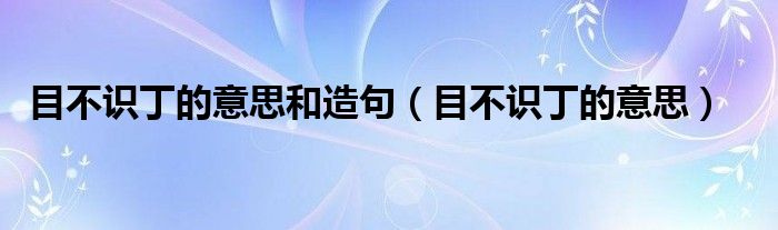 目不识丁的意思和造句（目不识丁的意思）