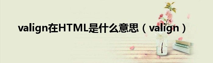 valign在HTML是什么意思（valign）