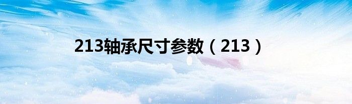 213轴承尺寸参数（213）