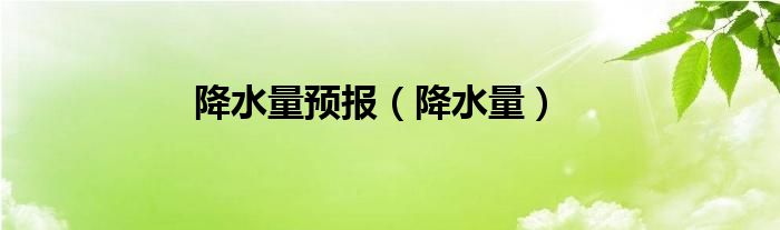 降水量预报（降水量）