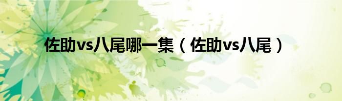 佐助vs八尾哪一集（佐助vs八尾）