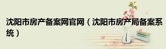沈阳市房产备案网官网（沈阳市房产局备案系统）