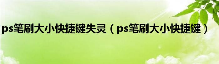 ps笔刷大小快捷键失灵（ps笔刷大小快捷键）