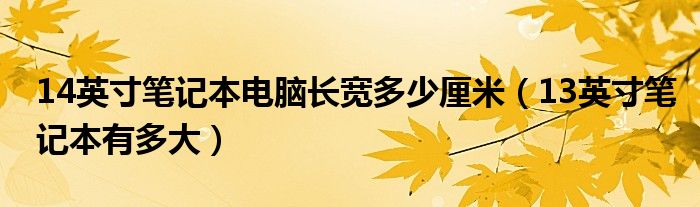 14英寸笔记本电脑长宽多少厘米（13英寸笔记本有多大）