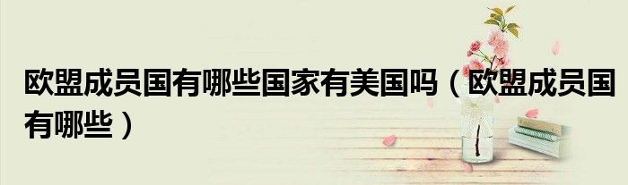 欧盟成员国有哪些国家有美国吗（欧盟成员国有哪些）