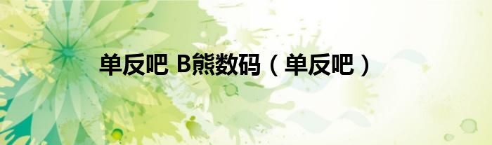 单反吧 B熊数码（单反吧）