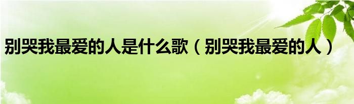 别哭我最爱的人是什么歌（别哭我最爱的人）