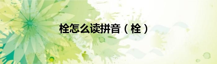 栓怎么读拼音（栓）