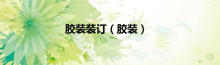 胶装装订（胶装）
