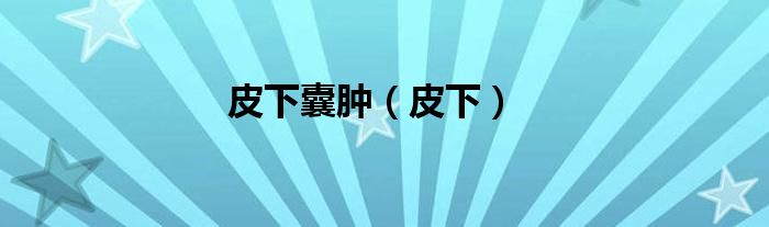 皮下囊肿（皮下）