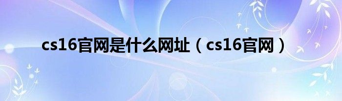 cs16官网是什么网址（cs16官网）