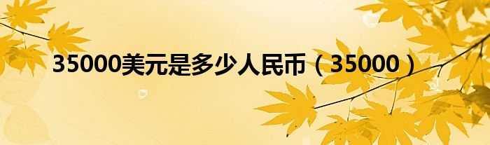 35000美元是多少人民币（35000）