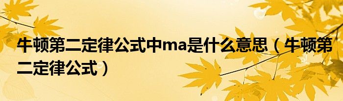 牛顿第二定律公式中ma是什么意思（牛顿第二定律公式）