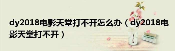 dy2018电影天堂打不开怎么办（dy2018电影天堂打不开）