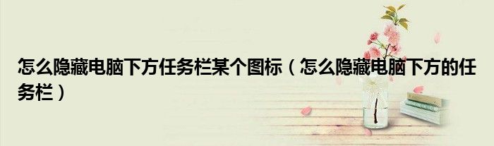 怎么隐藏电脑下方任务栏某个图标（怎么隐藏电脑下方的任务栏）