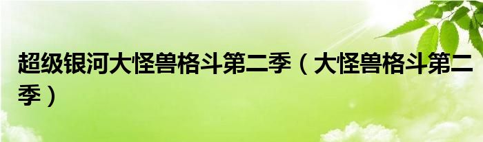 超级银河大怪兽格斗第二季（大怪兽格斗第二季）