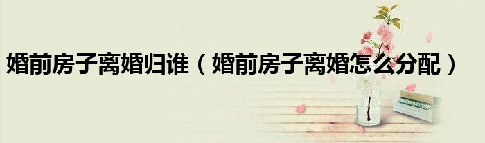 婚前房子离婚归谁（婚前房子离婚怎么分配）