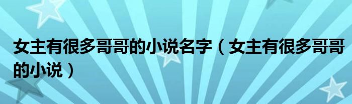 女主有很多哥哥的小说名字（女主有很多哥哥的小说）