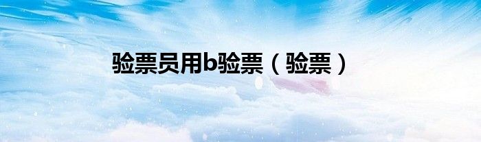 验票员用b验票（验票）