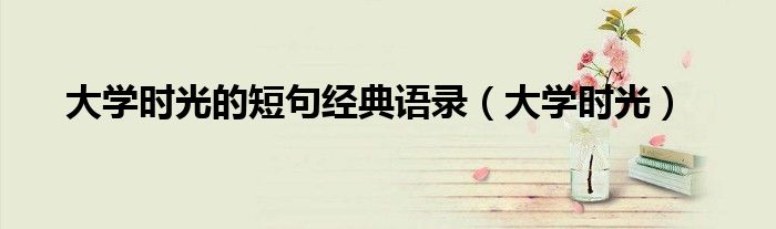 大学时光的短句经典语录（大学时光）