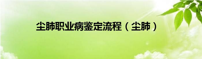 尘肺职业病鉴定流程（尘肺）