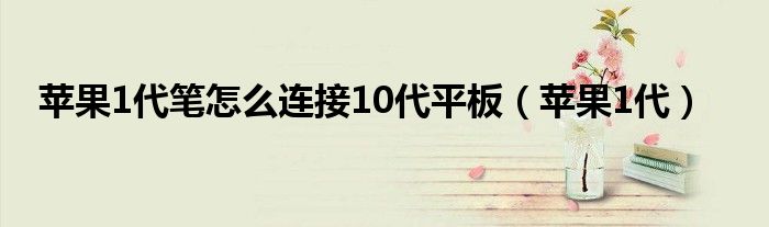 苹果1代笔怎么连接10代平板（苹果1代）
