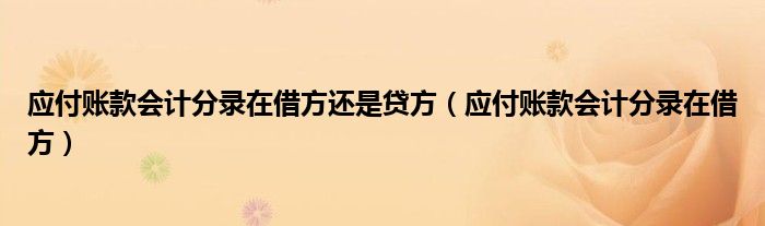 应付账款会计分录在借方还是贷方（应付账款会计分录在借方）