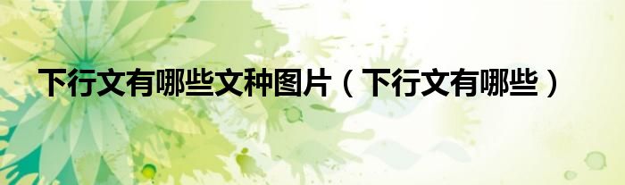 下行文有哪些文种图片（下行文有哪些）