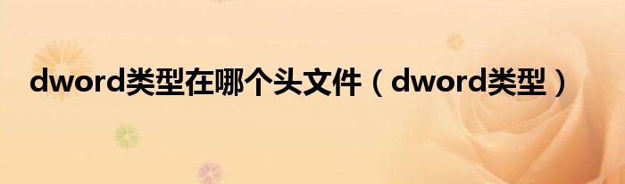dword类型在哪个头文件（dword类型）