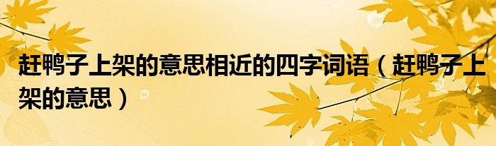 赶鸭子上架的意思相近的四字词语（赶鸭子上架的意思）
