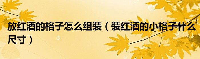 放红酒的格子怎么组装（装红酒的小格子什么尺寸）