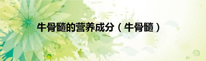 牛骨髓的营养成分（牛骨髓）