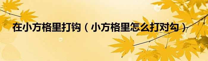 在小方格里打钩（小方格里怎么打对勾）