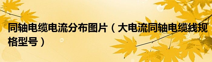 同轴电缆电流分布图片（大电流同轴电缆线规格型号）
