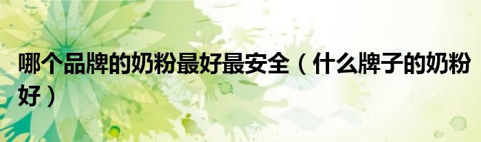 哪个品牌的奶粉最好最安全（什么牌子的奶粉好）
