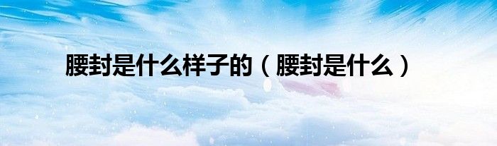 腰封是什么样子的（腰封是什么）