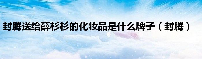 封腾送给薛杉杉的化妆品是什么牌子（封腾）