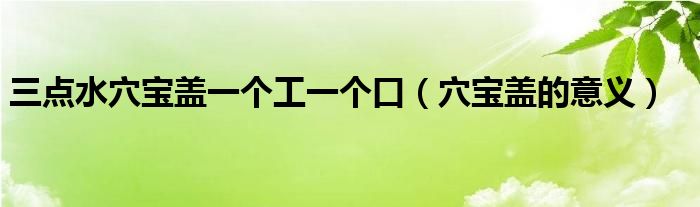 三点水穴宝盖一个工一个口（穴宝盖的意义）