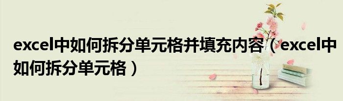 excel中如何拆分单元格并填充内容（excel中如何拆分单元格）