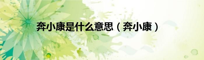 奔小康是什么意思（奔小康）