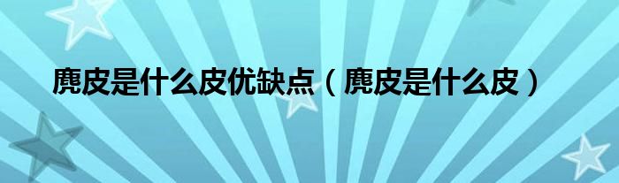 麂皮是什么皮优缺点（麂皮是什么皮）