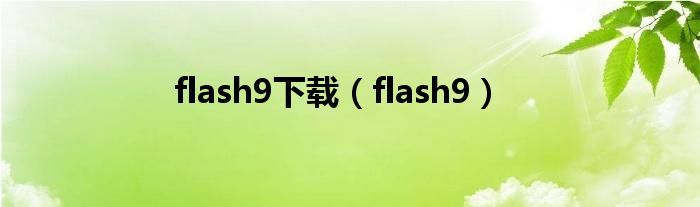 flash9下载（flash9）