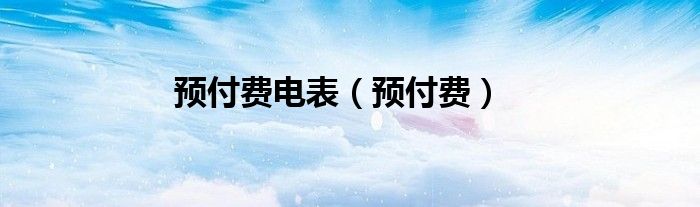 预付费电表（预付费）