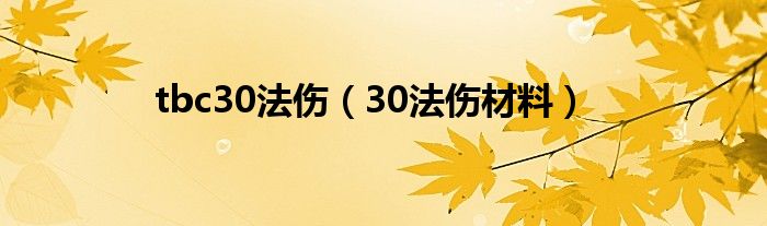 tbc30法伤（30法伤材料）