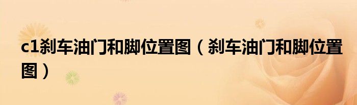 c1刹车油门和脚位置图（刹车油门和脚位置图）