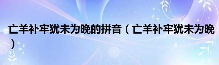 亡羊补牢犹未为晚的拼音（亡羊补牢犹未为晚）