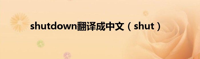 shutdown翻译成中文（shut）