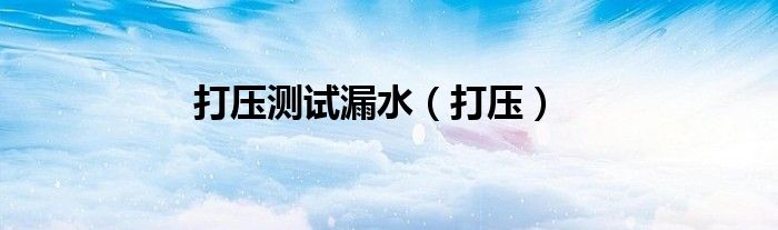 打压测试漏水（打压）
