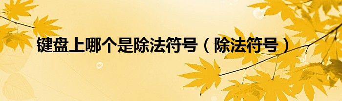 键盘上哪个是除法符号（除法符号）