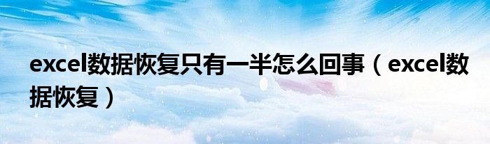 excel数据恢复只有一半怎么回事（excel数据恢复）